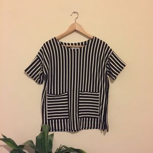 Madewell black and white shirt